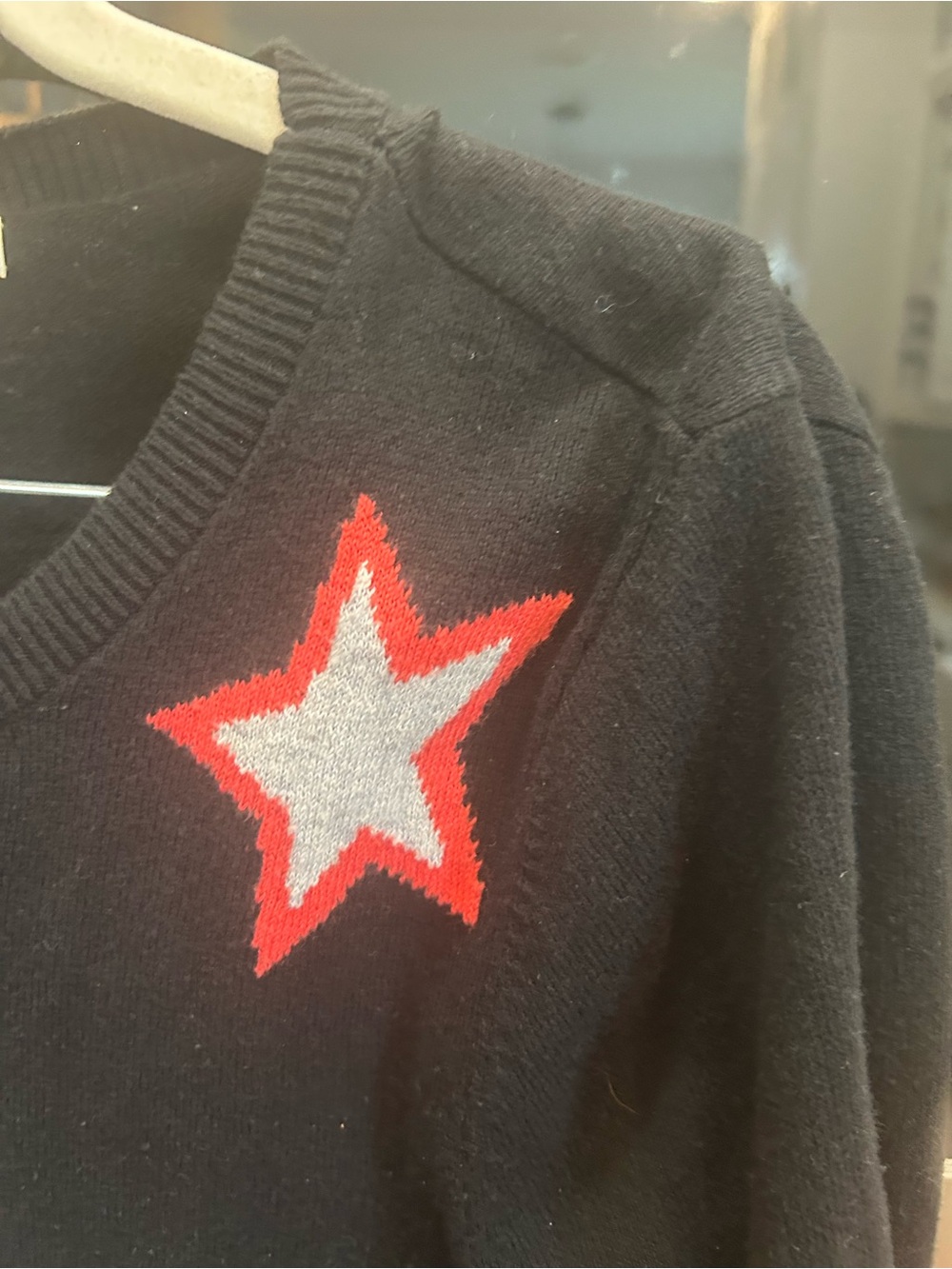 Lisa Todd Sweater with Star Appliqués size L slight piling GUC preppy - Picture 5 of 6